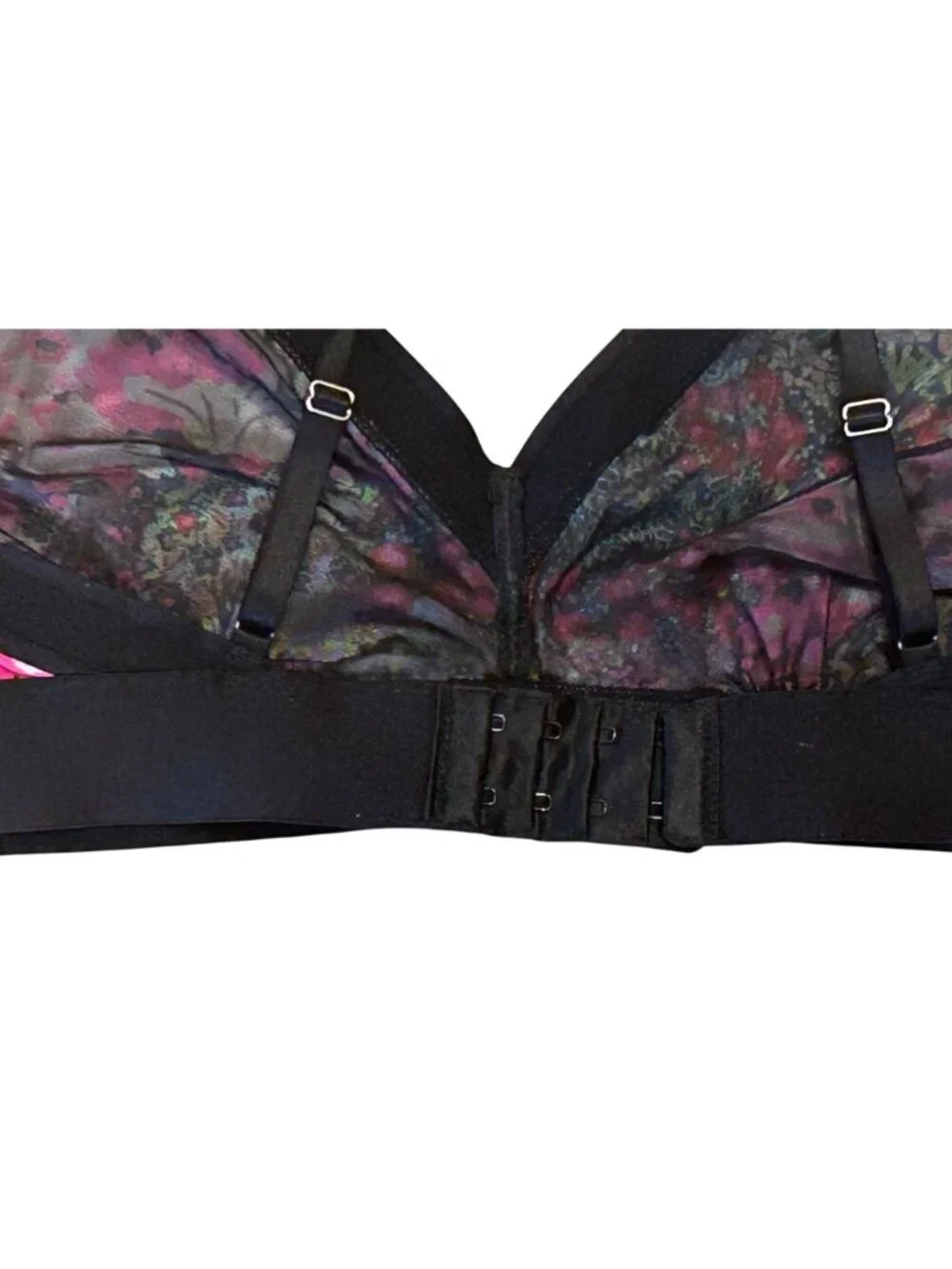 Parade Plunge Bralette – 2XL, Mesh Floral, Wire‑Free, Adjustable, Semi‑Sheer